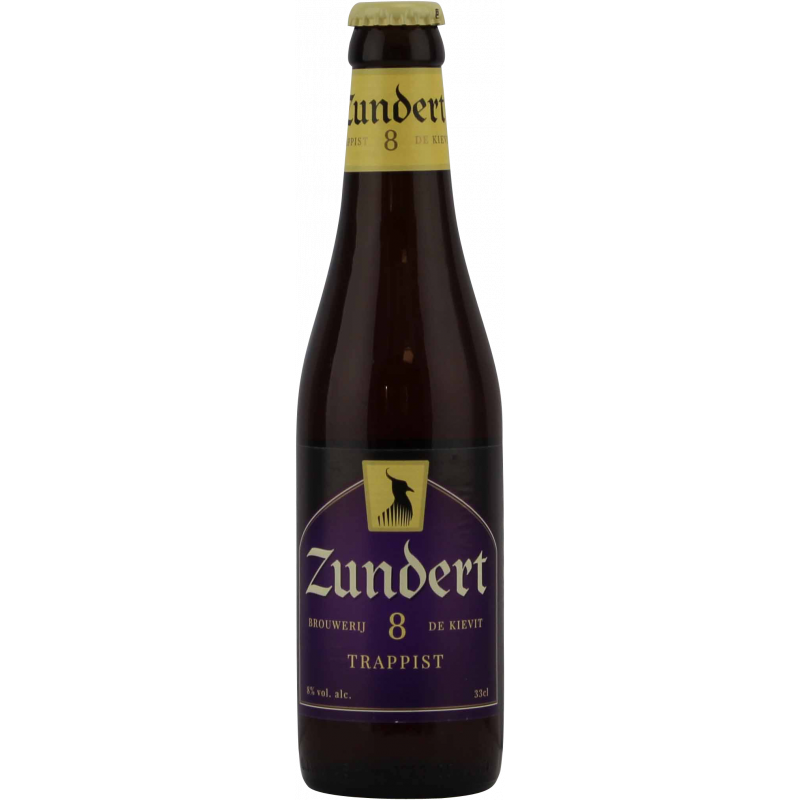 Photographie d'une bouteille de bière ZUNDERT 8 TRAPPIST