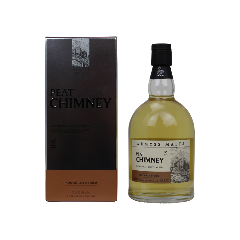 Photographie d'une bouteille de Whisky Peat Chimney No Chill Filtered