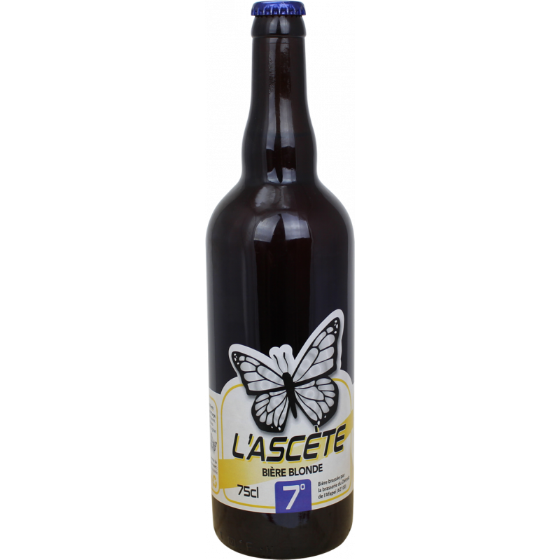 Photographie d'une bouteille de bière L'Ascète Bière Blonde 75cl