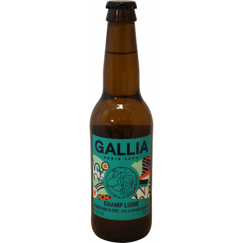 Photographie d'une bouteille de bière Gallia Champ Libre 33cl