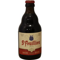 Photographie d'une bouteille de bière St Feuillien Brune 33cl