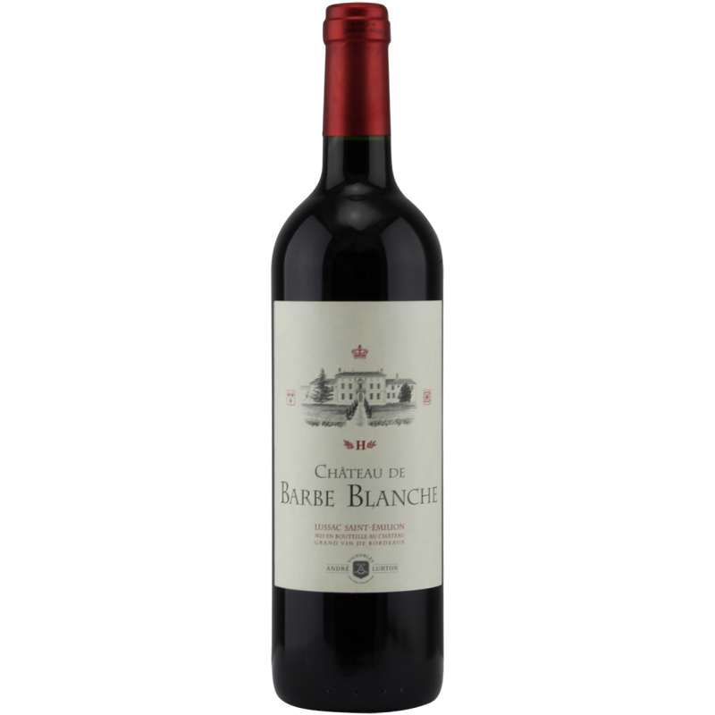 Photographie d'une bouteille de vin rouge Château Barbe Blanche 2021