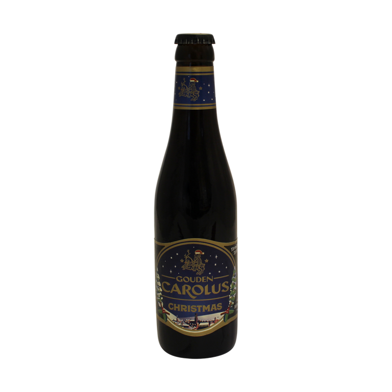 Photographie d'une bouteille de bière Gouden Carolus Christmas 33cl