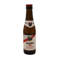 Photographie d'une bouteille de bière Jupiler 0.0 25cl