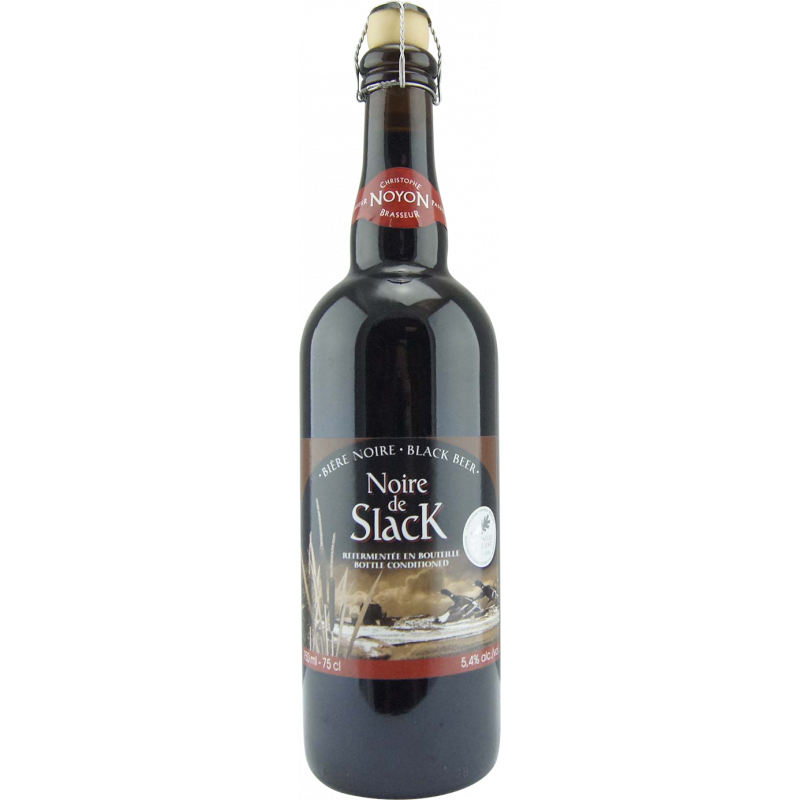 Photographie d'une bouteille de bière Noire de Slack 75cl