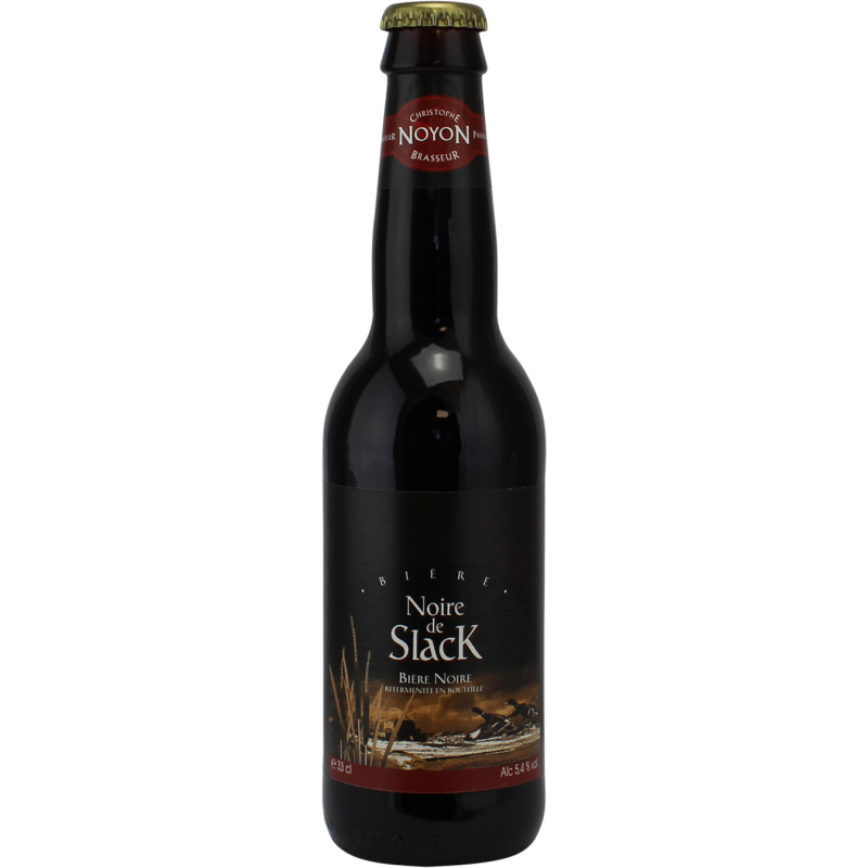 Photographie d'une bouteille de bière Noire de Slack 33cl