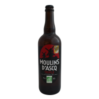 Photographie d'une bouteille de bière Moulins d'Ascq Triple Bio 75cl