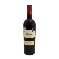 Photographie d'une bouteille de vin rouge Château les merles L'envol Pecharmant