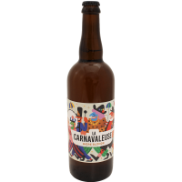 Photographie d'une bouteille de bière La Carnavaleuse Blonde 75 cl