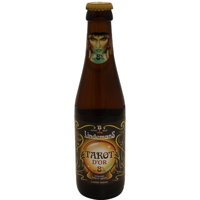 Photographie d'une bouteille de bière Lindemans Tarot d'Or 25 cl