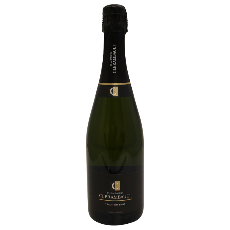 Photographie d'une bouteille de Champagne Clerambault Tradition Brut