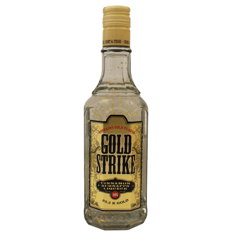 Photographie d'une bouteille de Liqueur de Cannelle Gold Strike 50 cl