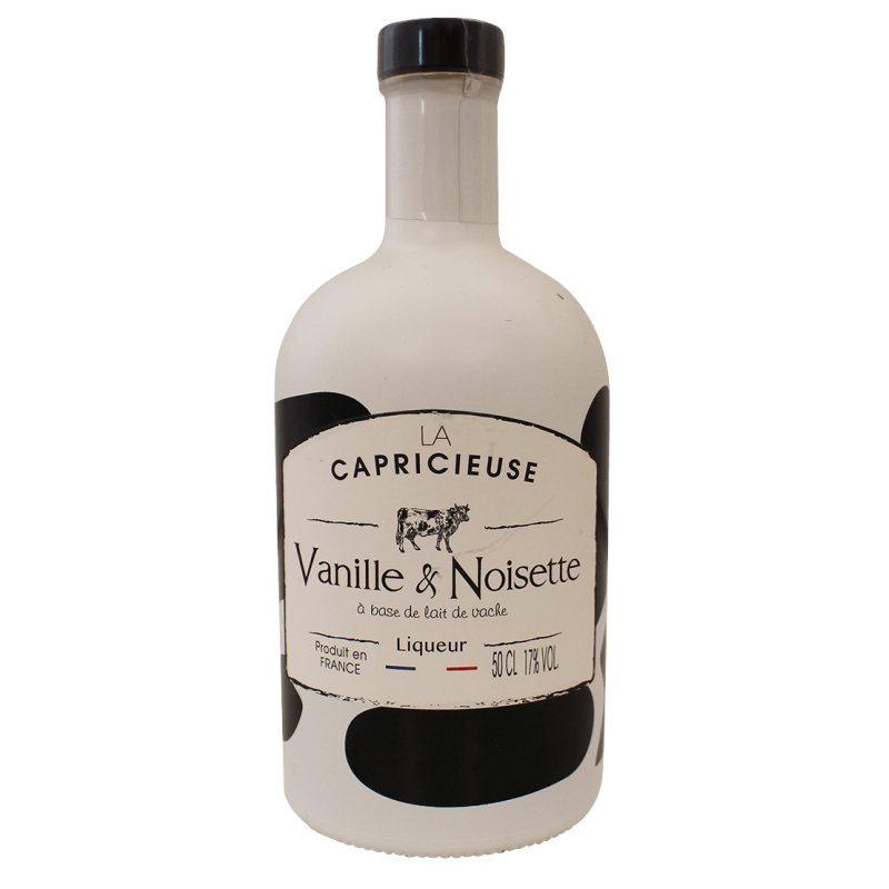 Photographie d'une bouteille de Liqueur La Capricieuse Vanille et Noisette