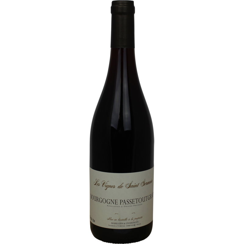 Photographie d'une bouteille de vin rouge bourgogne passetoutgrain