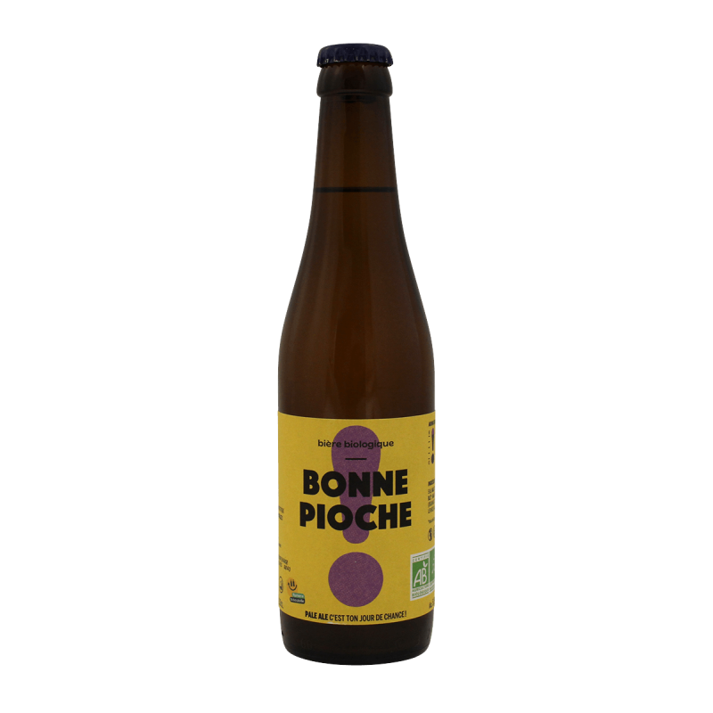 Photographie d'une bouteille de bière Bonne Pioche Pale Ale BIO 33cl