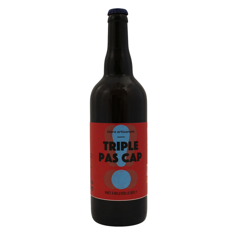 Photographie d'une bouteille de bière Pas Cap Triple 75cl