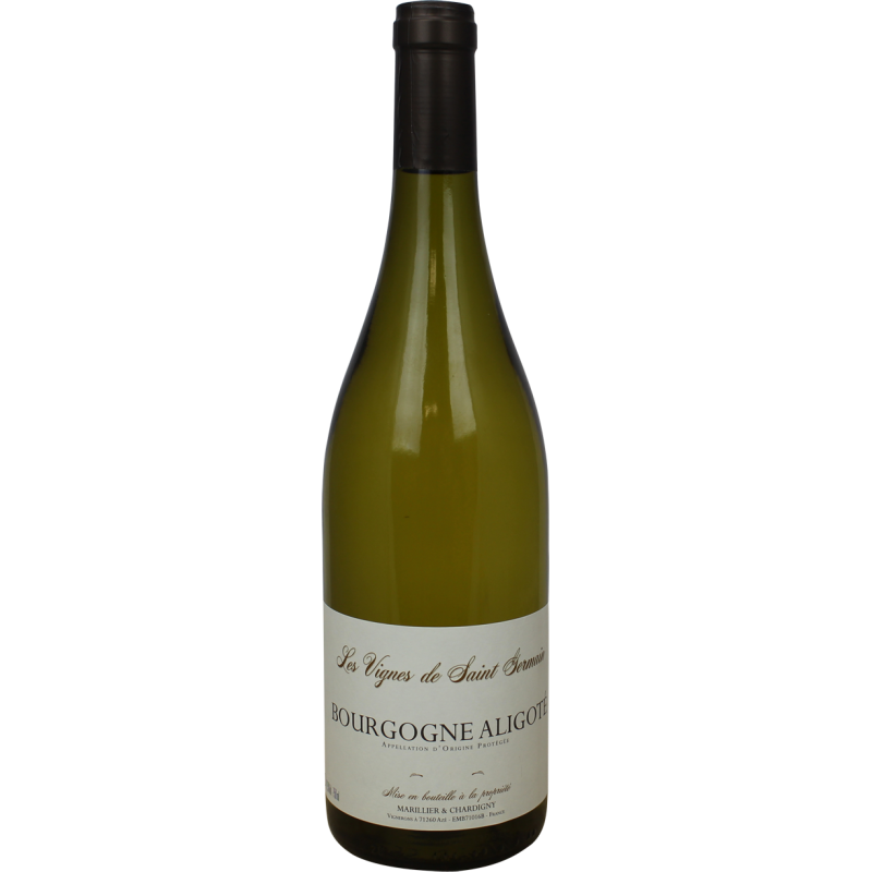 Photographie d'une bouteille de vin blanc aligote vignes st germain