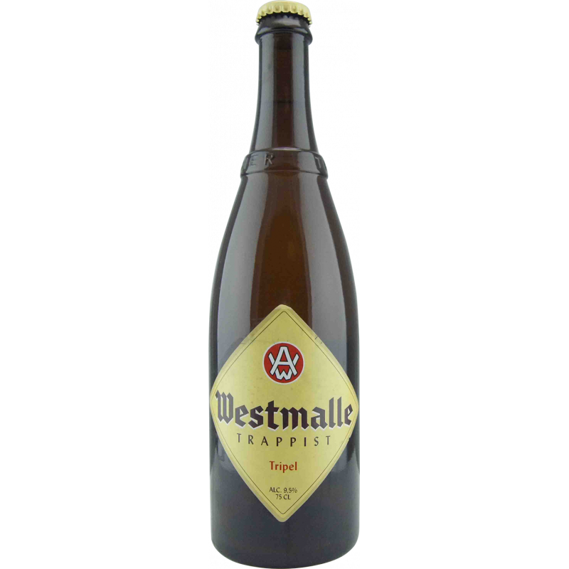 Photographie d'une bouteille de bière Westmalle Tripel 75cl