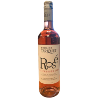 Photographie d'une bouteille de vin rosé domaine tariquet rose de pressee igp rose 2023 75 cl