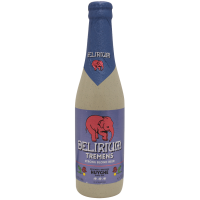 Photographie d'une bouteille de bière Delirium Tremens 33cl