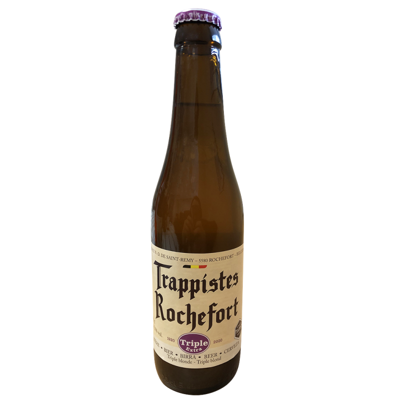 Photographie d'une bouteille de bière trappistes rochefort triple extra blonde 24x33 cl vc 8.1°