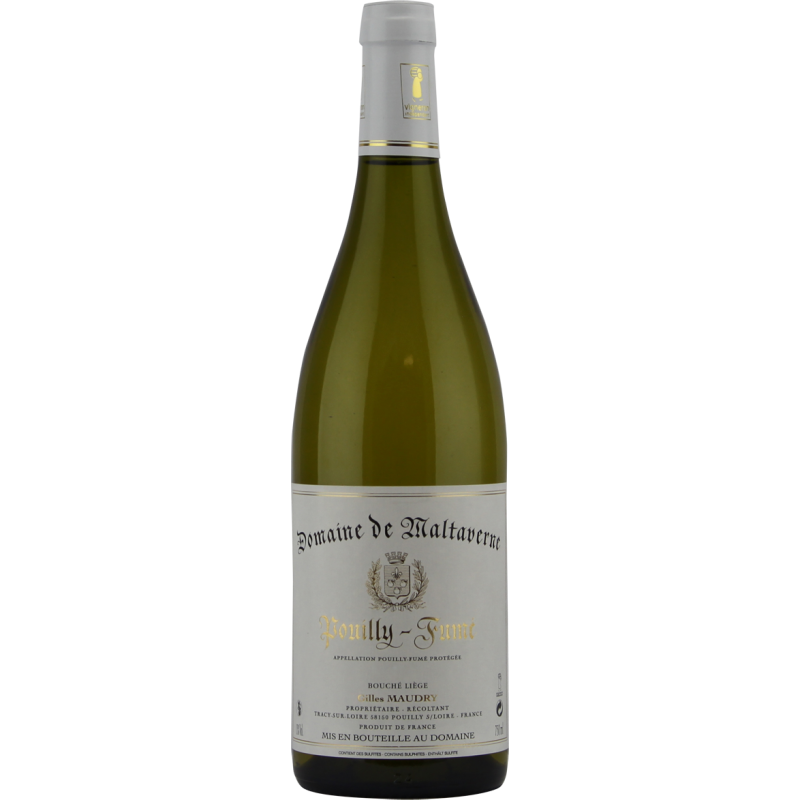 Photographie d'une bouteille de vin blanc pouilly fume maltaverne maudry