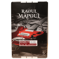 Photographie d'une bouteille de vin rosé raoul mapoul rouge bib 5 l