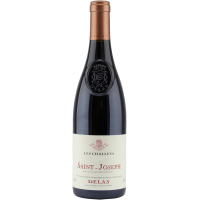 Photographie d'une bouteille de vin rouge saint joseph les challeyes delas aoc