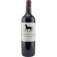 Photographie d'une bouteille de vin rouge cheval noir