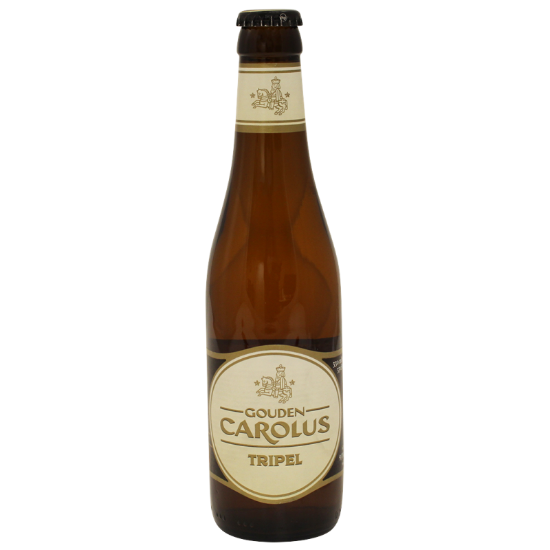 Photographie d'une bouteille de bière gouden carolus tripel 33cl