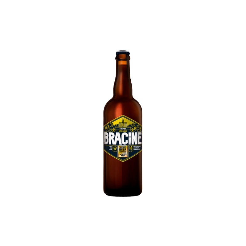 Photographie d'une bouteille de bière bracine triple 75cl