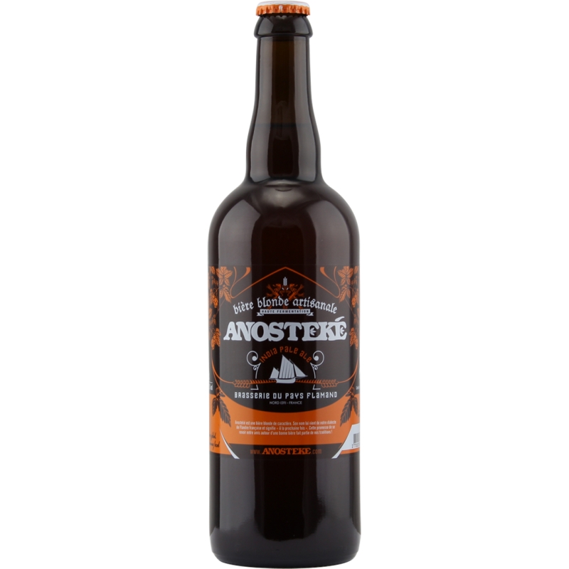 Photographie d'une bouteille de bière anosteké ipa 75cl