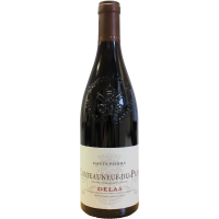 Photographie d'une bouteille de vin rouge chateauneuf du pape haute pierre delas aoc rouge 2021 75 cl